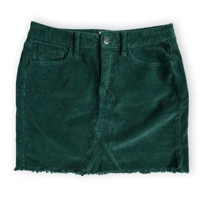 So Women's Mini Skirt Size 11/30W Classic Charm Corduroy Turquoise Green